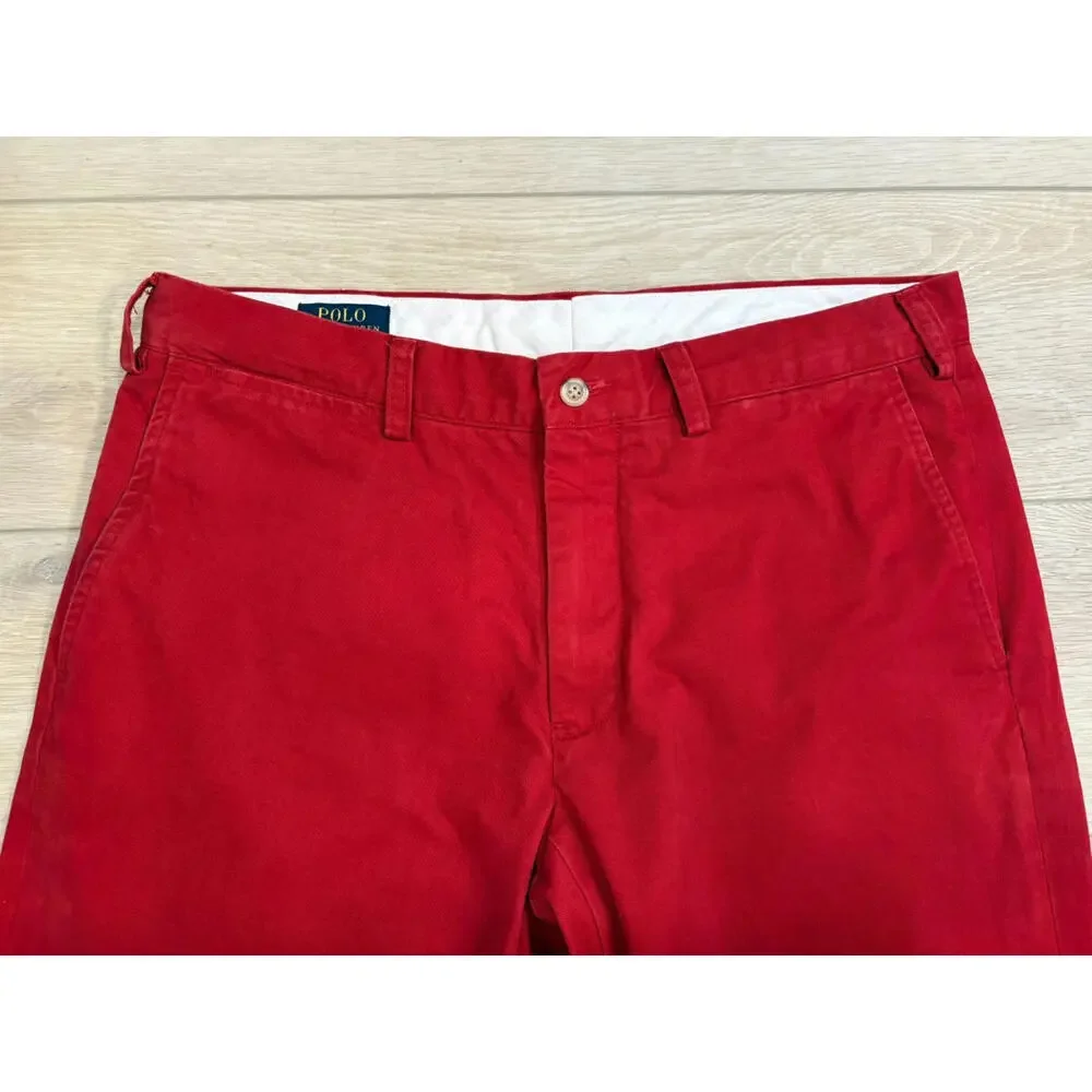 Polo Ralph Lauren Mens 34/34 Slim Fit Chino Pants Red - Picture 3 of 8